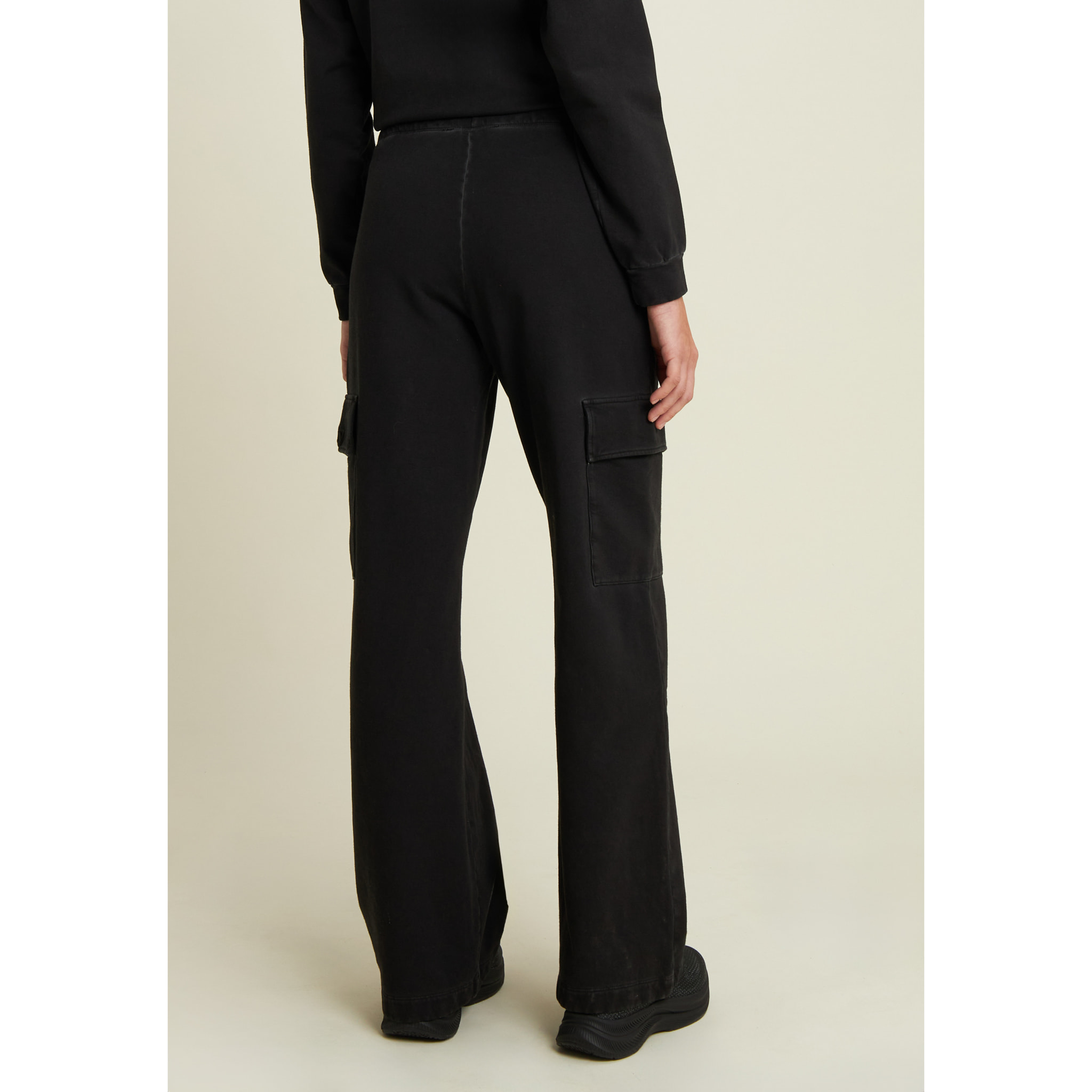 Pantaloni cargo wide leg tinta a freddo