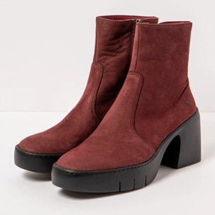 Botines con tacón 1656 NOBUCK BURDEOS/SOFIA color Burdeos