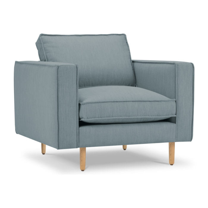 Fauteuil "Alexis" en tissu structurel bleu