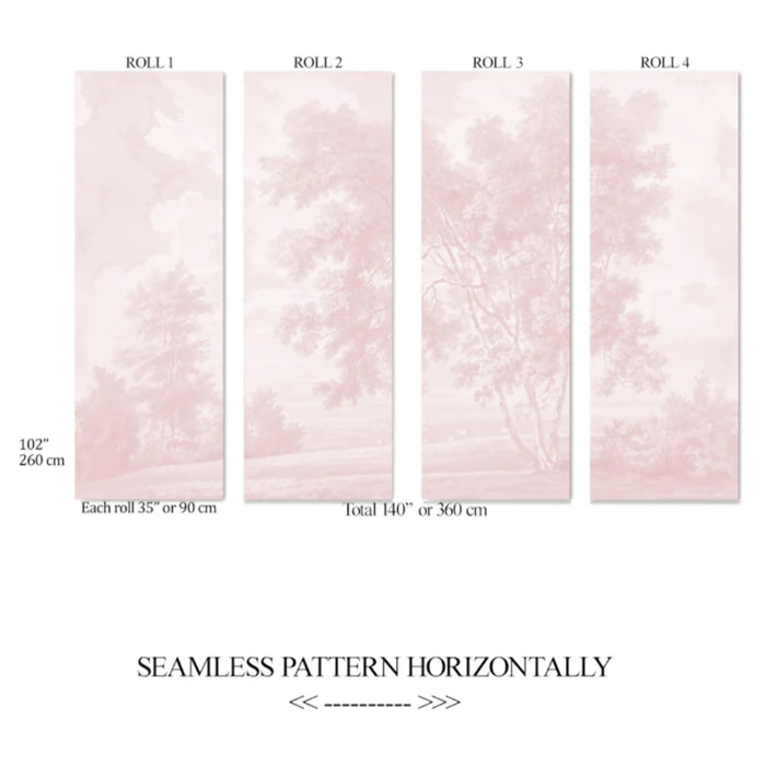 Carta da Parati Paesaggio Rosa