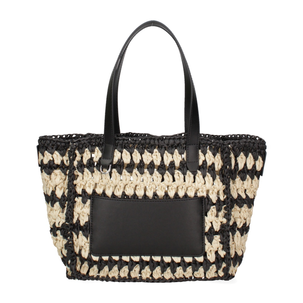 Borsa a mano da donna - Modello False - Paglia intrecciata - 32.0 x 21.0 x 14.0 cm