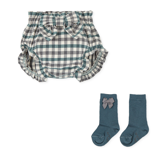 Pantalon bombacho y calcetines - Verde mar