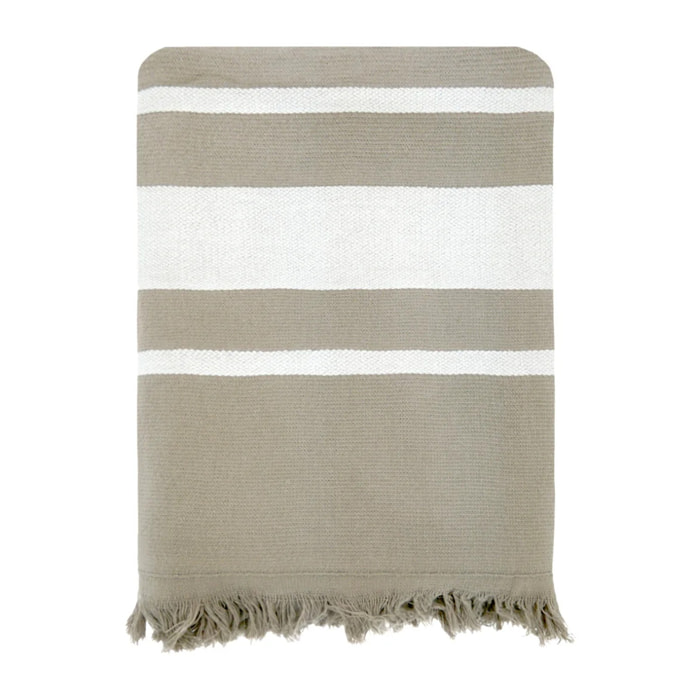 Fouta doublée éponge L - Caraibes Taupe - 340g/m²