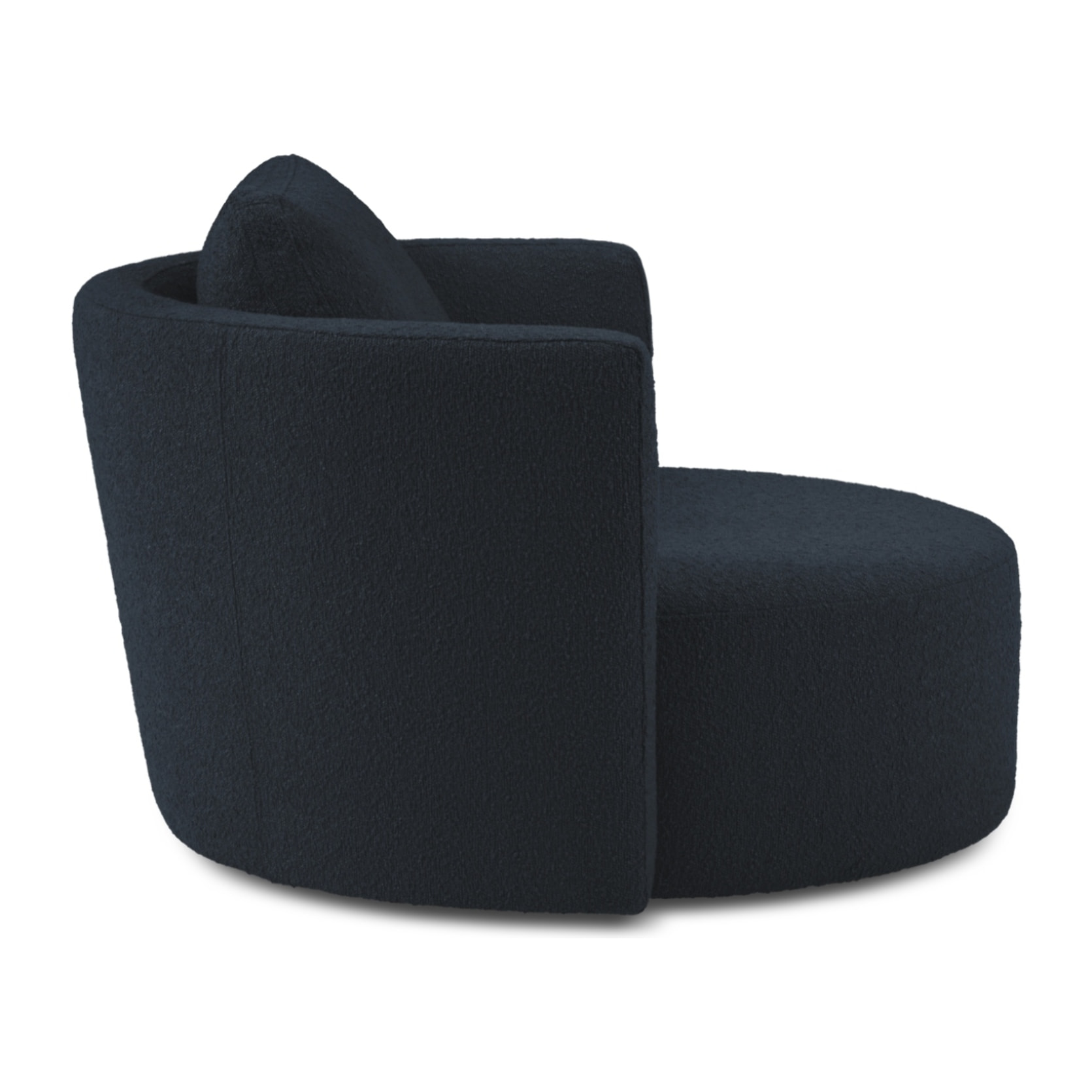 Fauteuil xl pivotant "Adam" bouclé bleu foncé