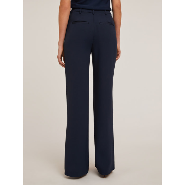 Motivi - Pantaloni palazzo in envers satin - Blu