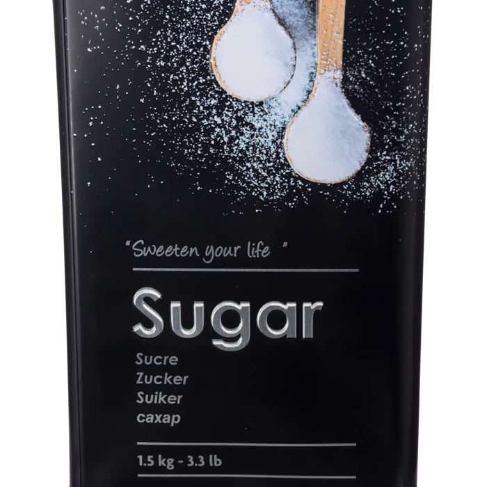 Boîte à sucre poudre métal "Black Edition" noir