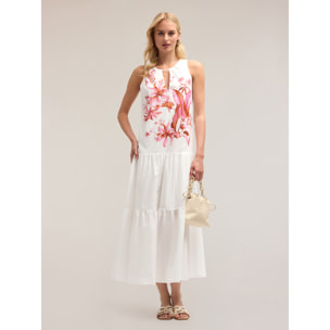 Motivi - Gestuftes Maxikleid mit Blumenmuster - Blanco