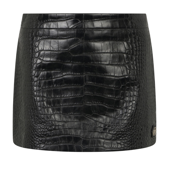 PHILIPP PLEIN Leather Mini Skirt Cocco