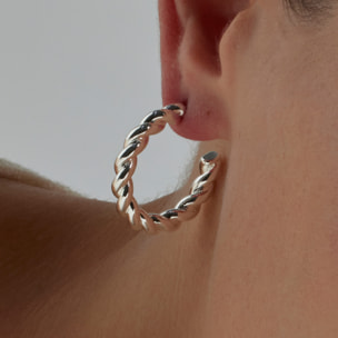 Pendientes de 29,5mm de diámetro acabado plata