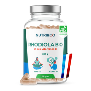Nutri&Co Rhodiola Rosea Bio Anti Stress Fatigue Anxiété - 60 gélules Vegan