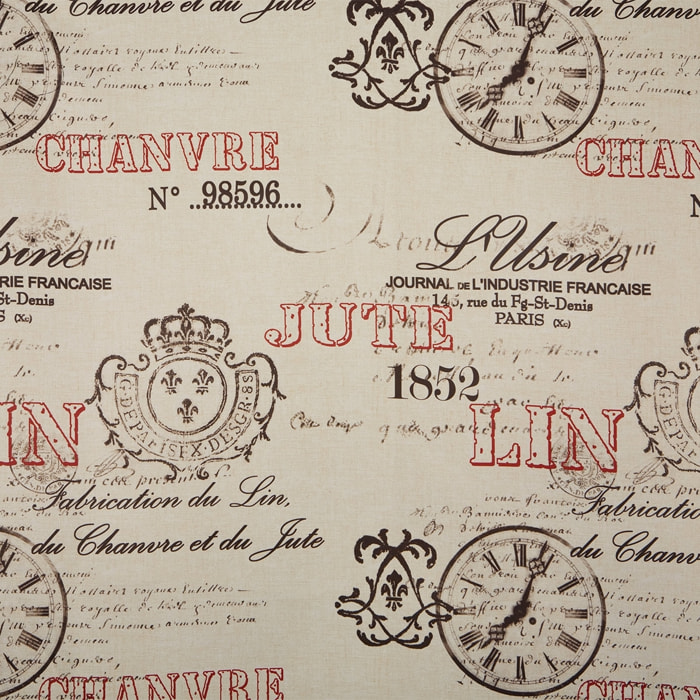 Tissu obscurcissant impression 'usine' - Beige