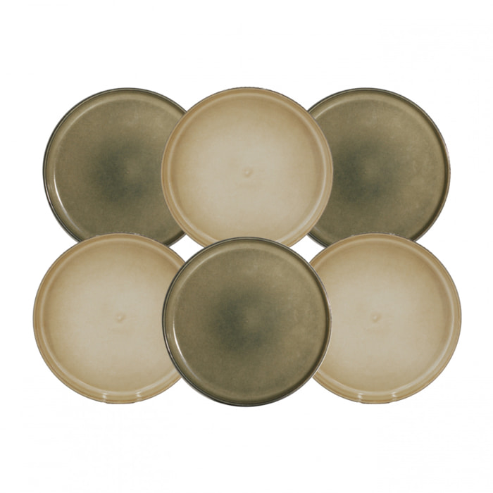 Lot de 6 assiettes à dessert, TERRALHA