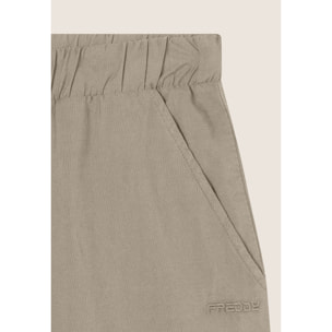 Pantaloni wide leg in cotone navetta con ricami Sangallo