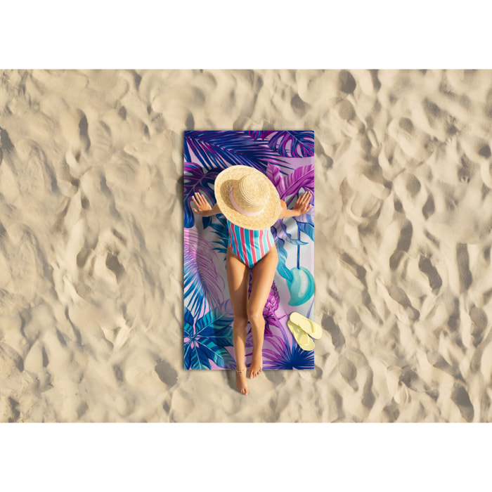 Telo Mare Grande 100x180 Spugna Maui Ananas Violet D12