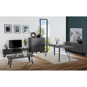 Buffet en bois gris anthracite plateau céramique - HARMONY