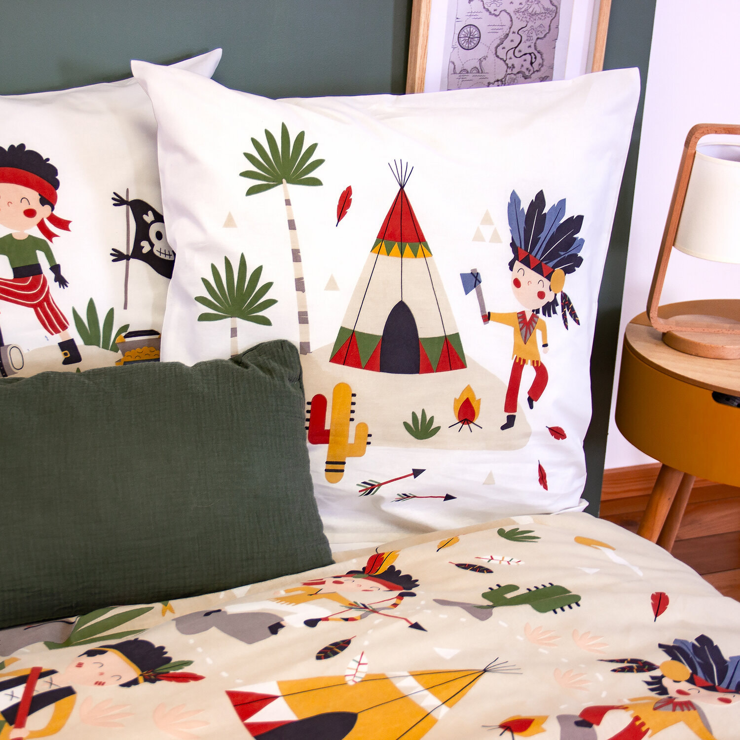 Parure de lit enfant imprimé 100% coton - pirate
