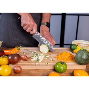Couteau Santoku | Lame 180 mm | Acier Inoxydable | Lame Japonaise 440C