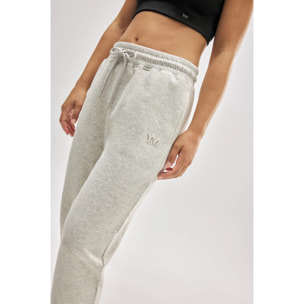Pantaloni da jogging in pile con cintura regolabile in grigio