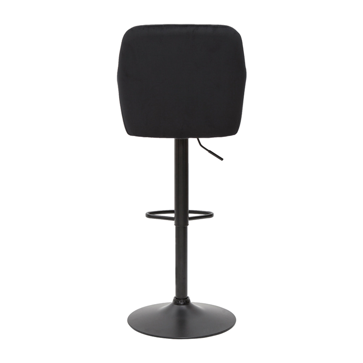 Tabourets de bar réglables en velours noir et métal (lot de 2) AMIKA