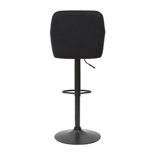 Tabourets de bar réglables en velours noir et métal (lot de 2) AMIKA