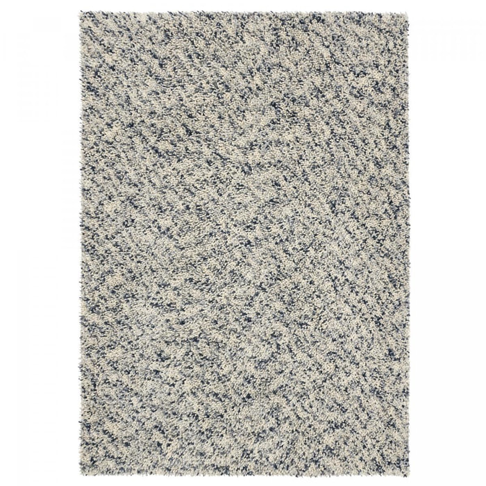 Tapis shaggy tissé en laine motif faux uni ELRA