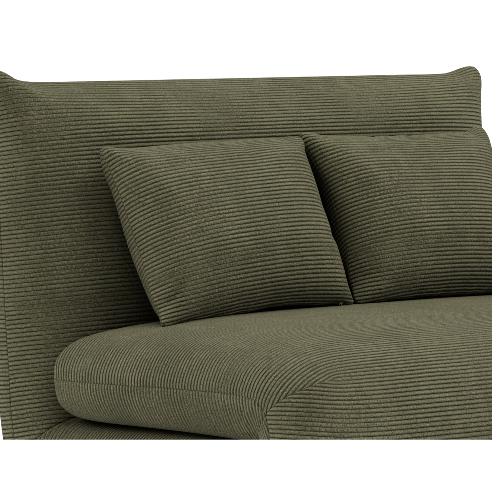 Lumi - Banquette convertible clic-clac 1 place en velours côtelé - Vert