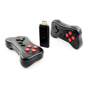 DAM Consola de videojuegos U-06, conexión HDMI a tu pantalla TV. FullHD. Incluye 660 juegos retro arcade clásicos. 12x3x6,5 Cm. Color: Negro