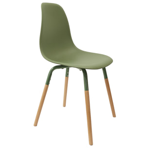 Chaise Scandinave Phenix Vert - Lot de 4