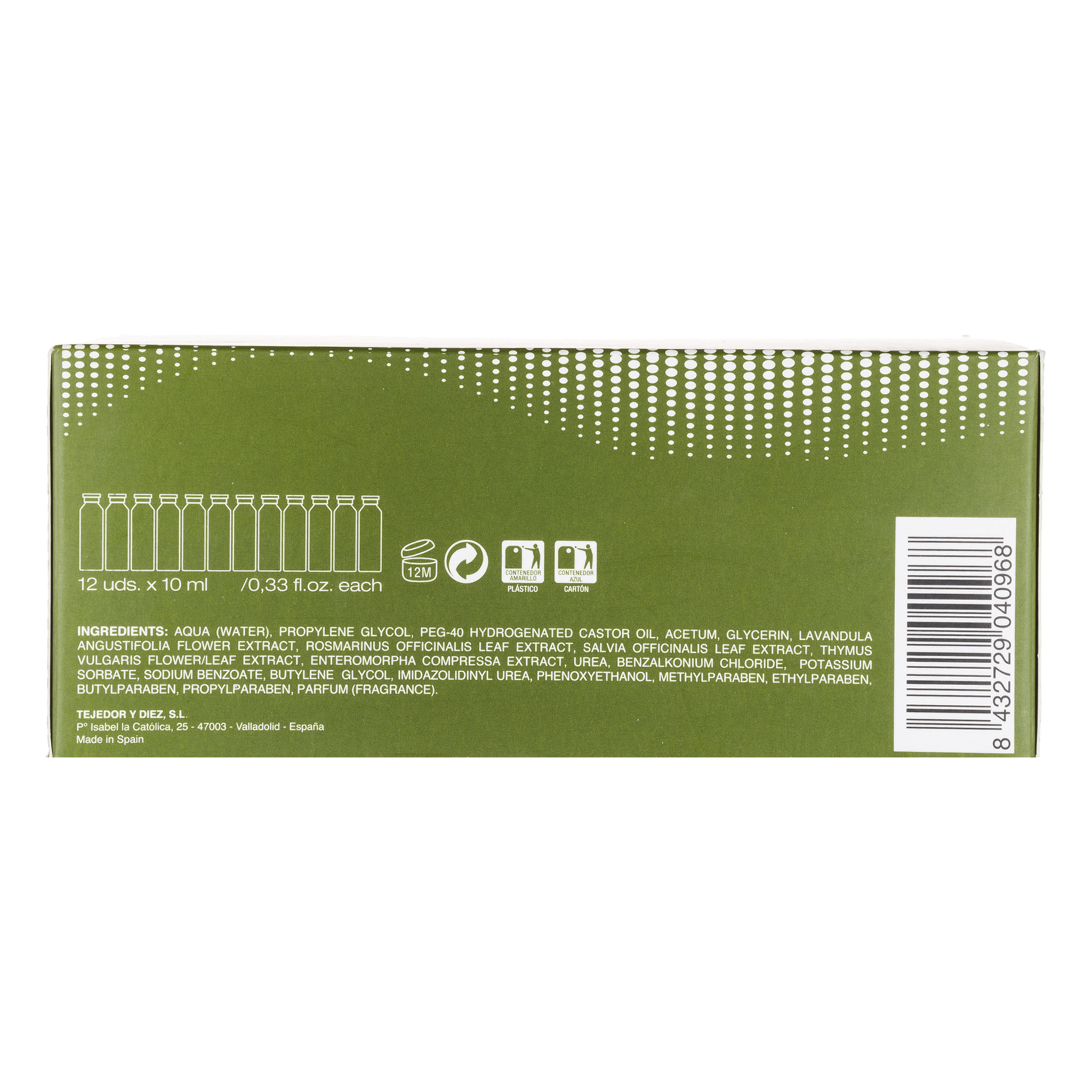 Trattamento Inibitorio Della Ricrescita Dei Peli 12 Fiale X 10 Ml.