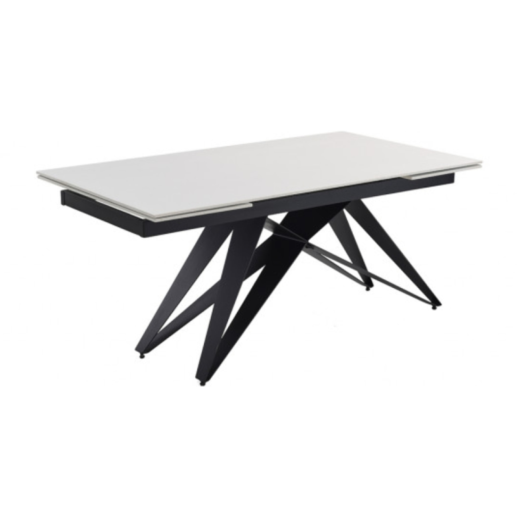 Table extensible en céramique blanc pure L160/240cm - 9 piètements - UNIK