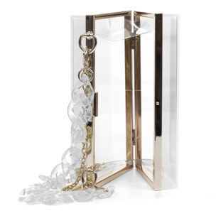 Pochette a mano Zavattarello, realizzata in metacrilato trasparente.