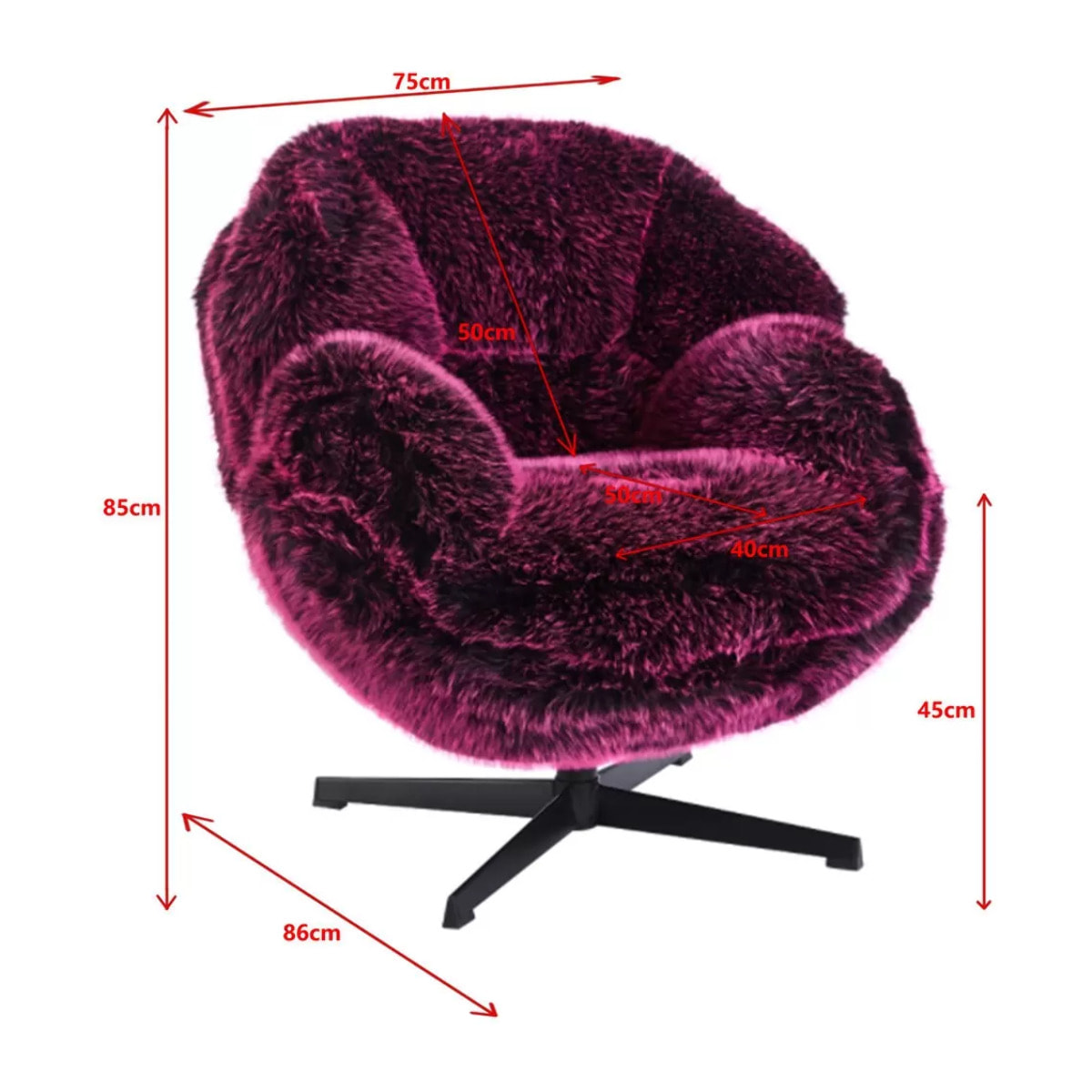 Fauteuil pivotant Cutie violet Kare Design