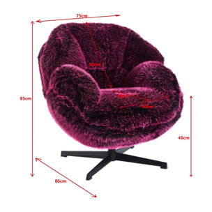 Fauteuil pivotant Cutie violet Kare Design