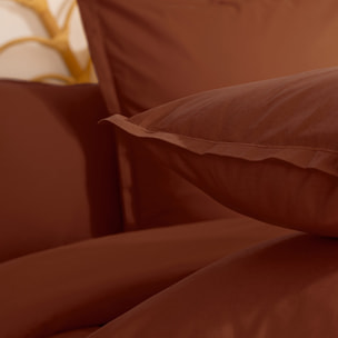 Taie d'oreiller "Carina" coton 63x63cm  terracotta