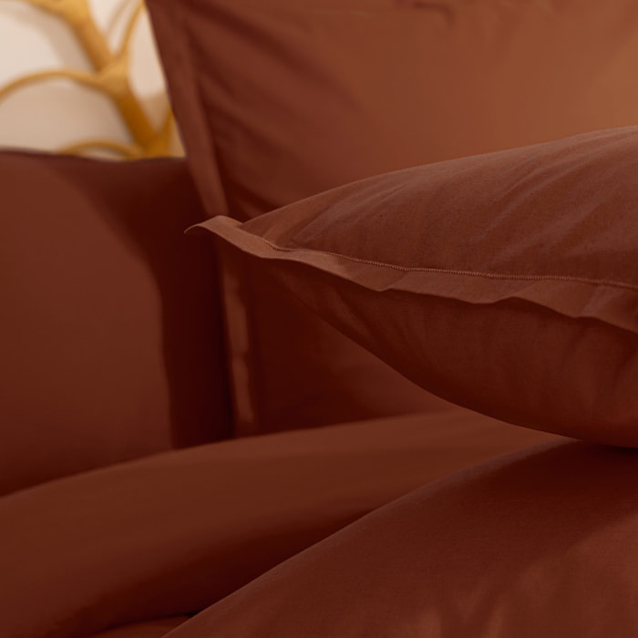 Taie d'oreiller "Carina" coton 63x63cm  terracotta