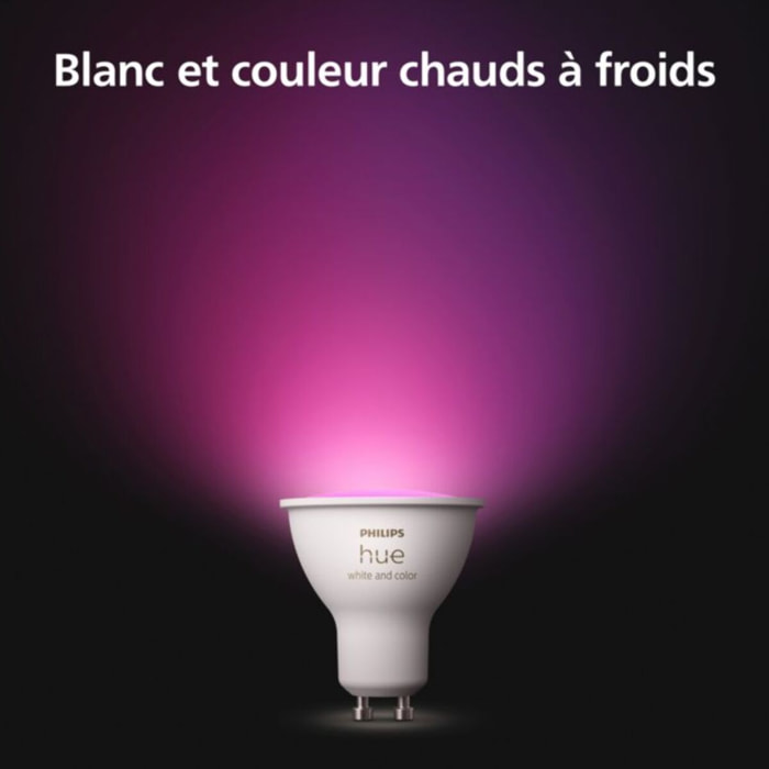 Ampoule LED connectée PHILIPS HUE GU10 White&Color Ambiance