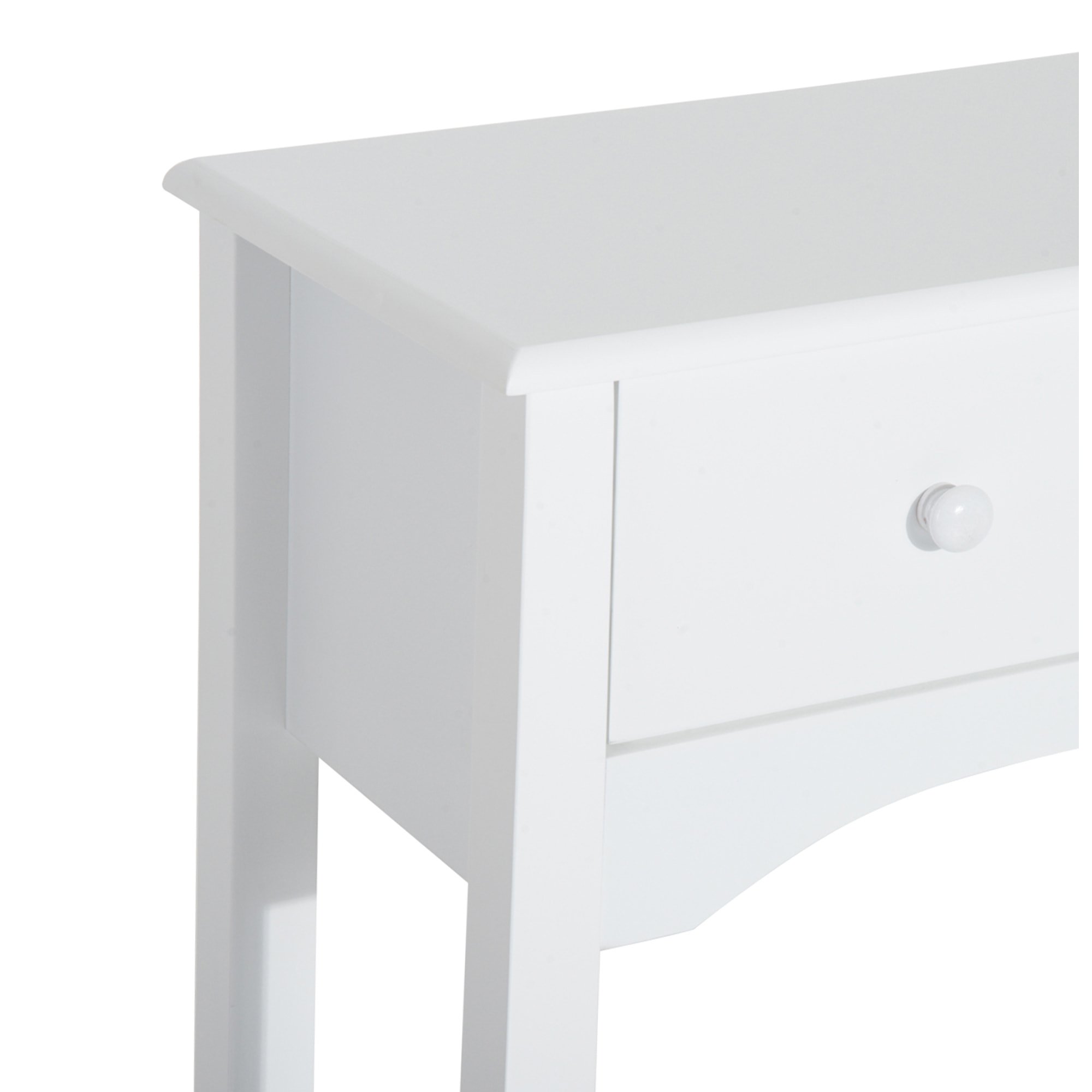 Mueble Mesa Recibidor Entrada Tocador Consola con 3 Cajones 100x32x85cm Blanco