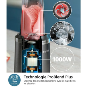 Blender PHILIPS HR2766/00 Blender mixeur noir 0.7L+0.3L, 1000W