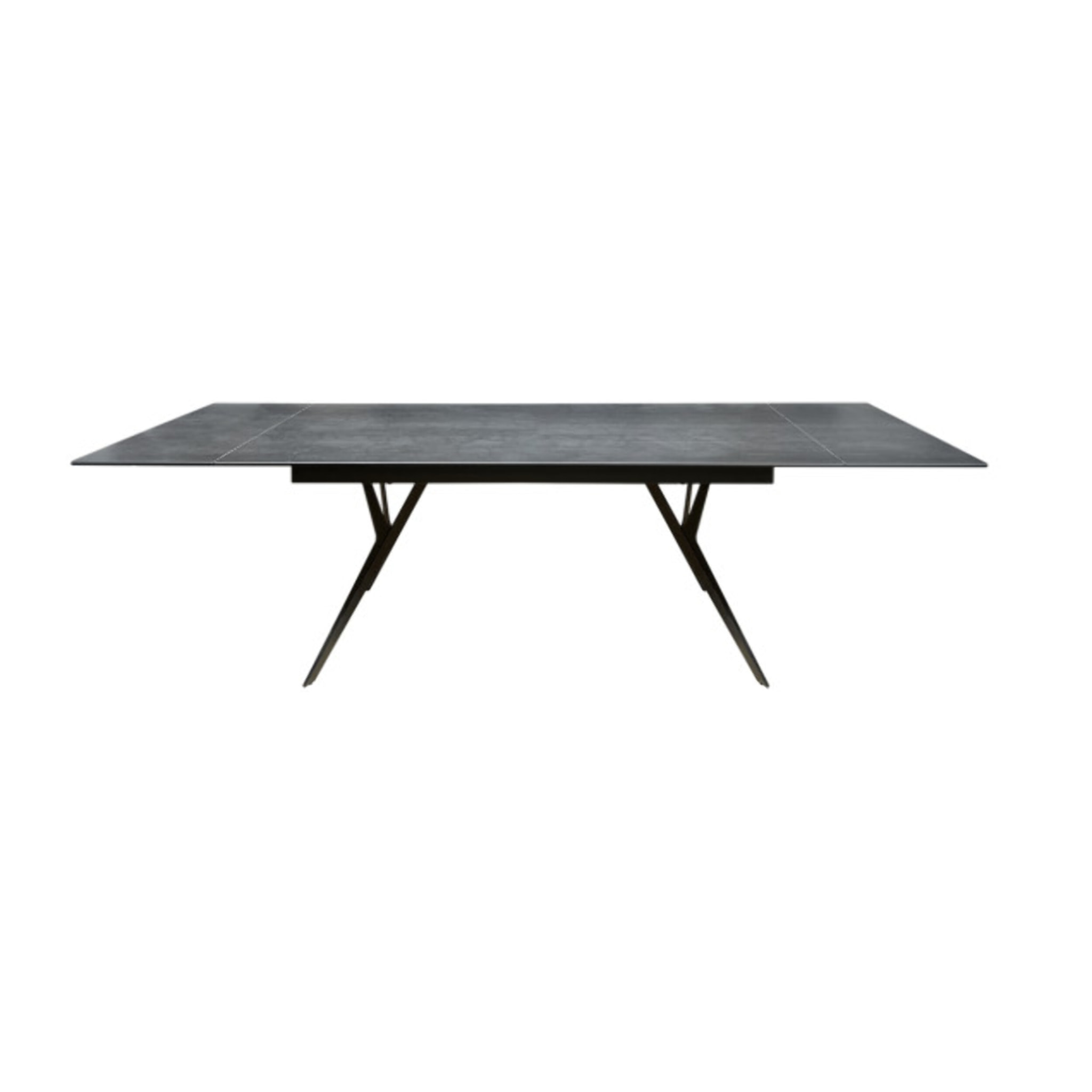 Table extensible 180 à 260 cm céramique gris pieds métal noir - FLY