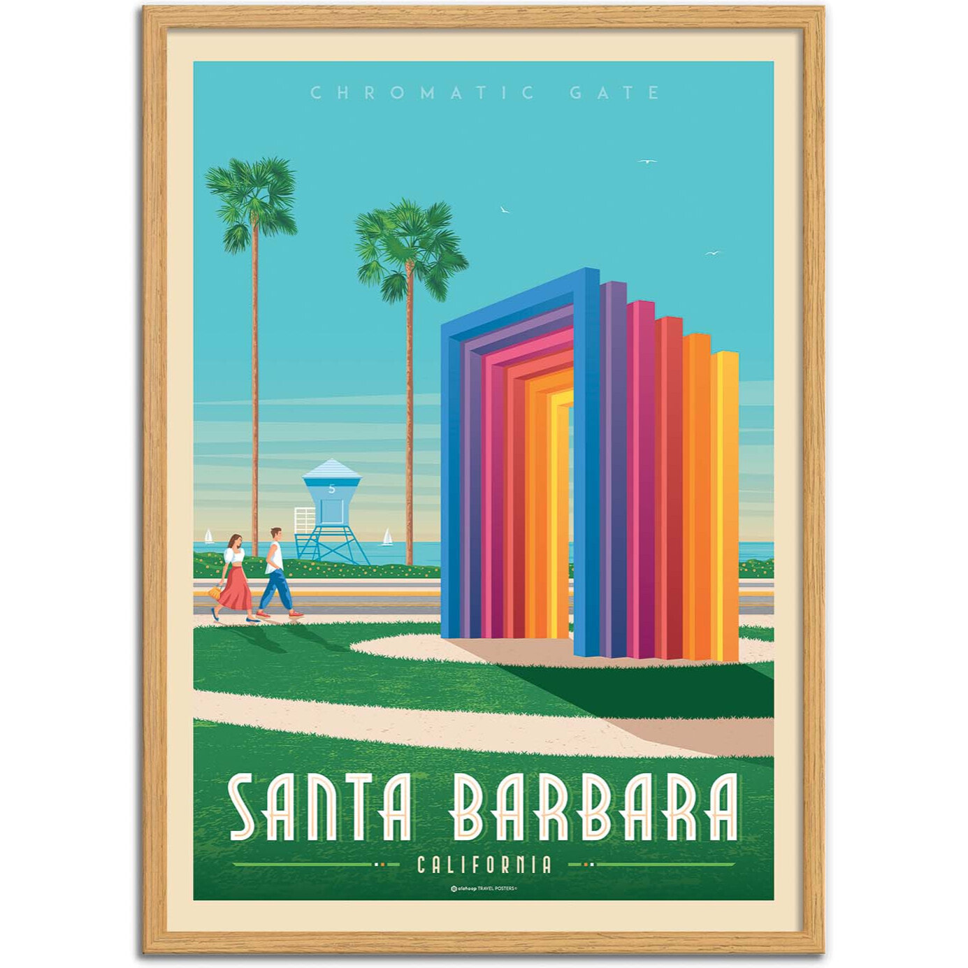 Affiche - Santa Barbara - Olahoop Travel Posters