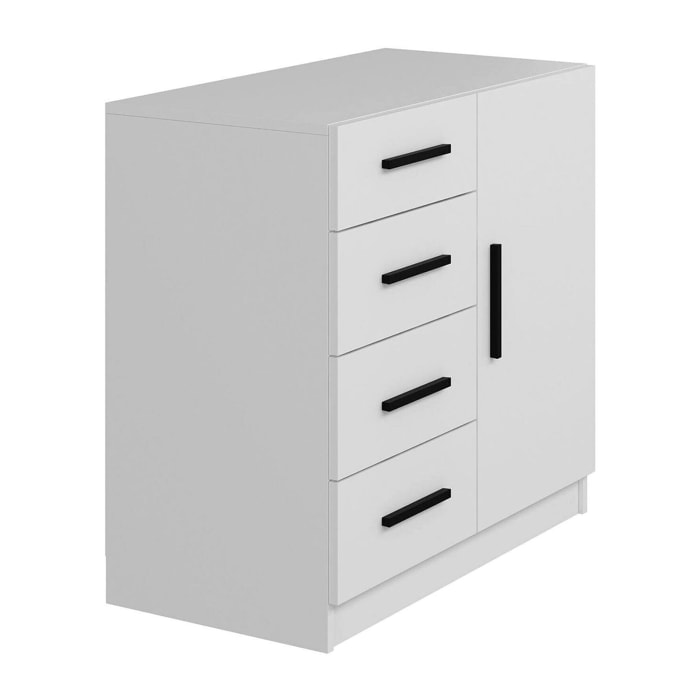 Credenza Neoguri, Buffet da soggiorno, Madia da salotto, Dispensa da cucina, 90x47 h85 cm, Bianco
