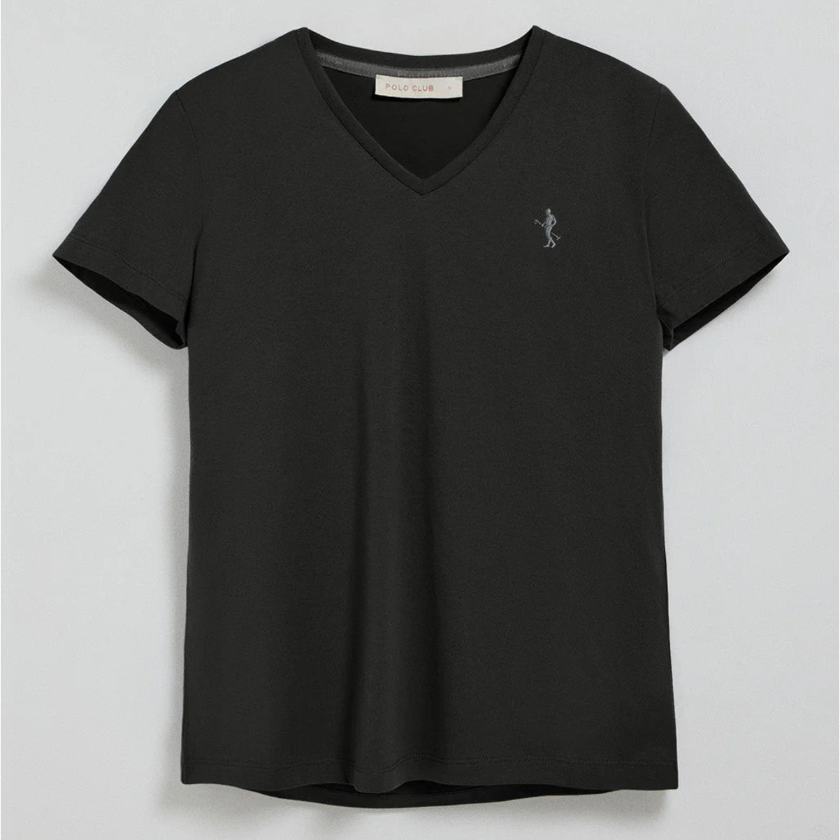 Camiseta negra de escote en pico y bordado Rigby Best