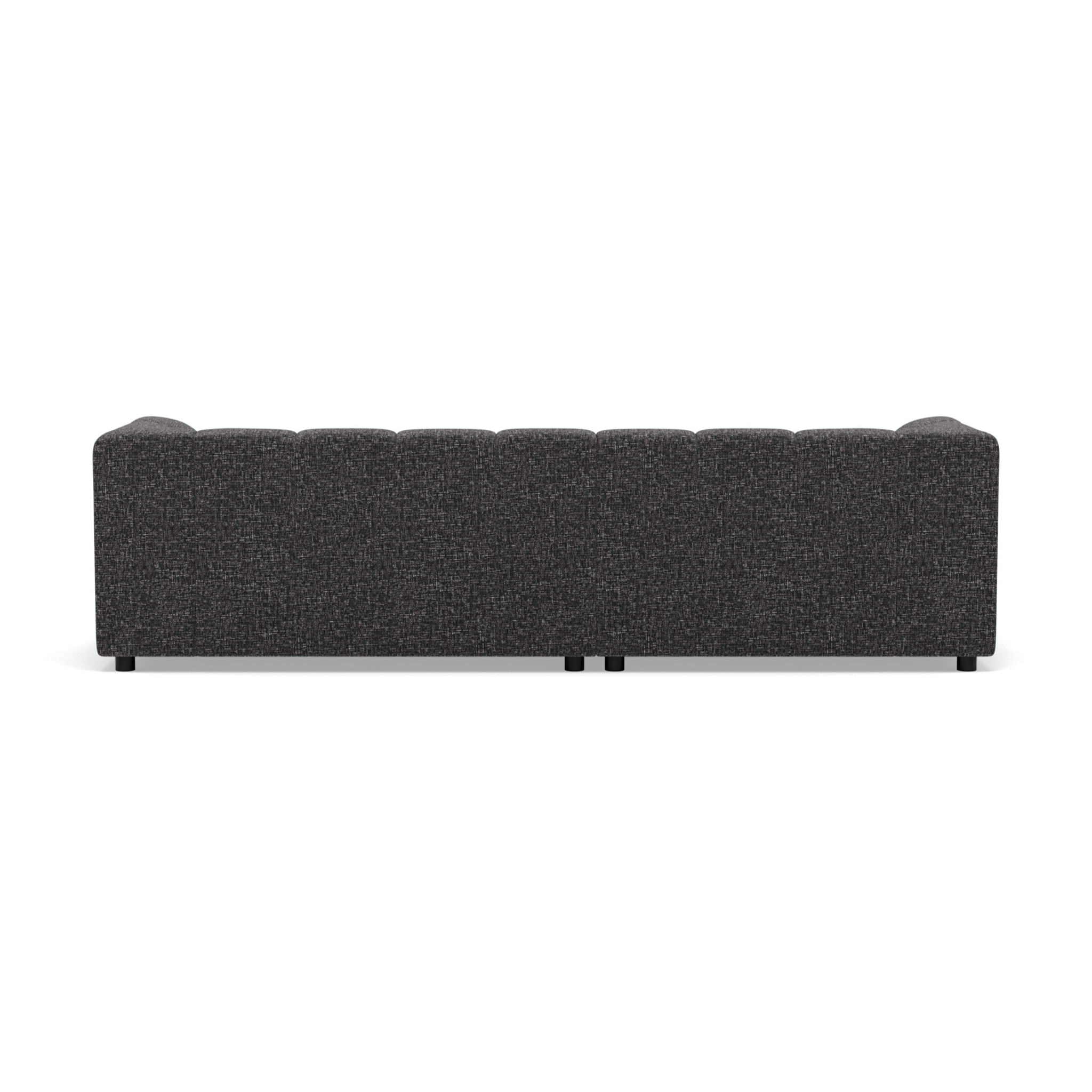 Curtis - canapé d'angle gauche 4 places avec accoudoir en tissu texturé - Gris foncé