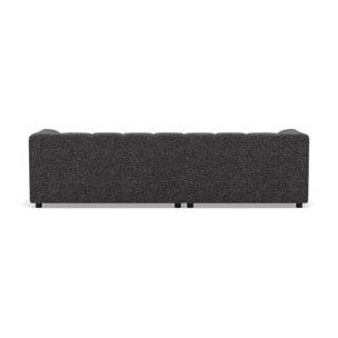 Curtis - canapé d'angle gauche 4 places avec accoudoir en tissu texturé - Gris foncé