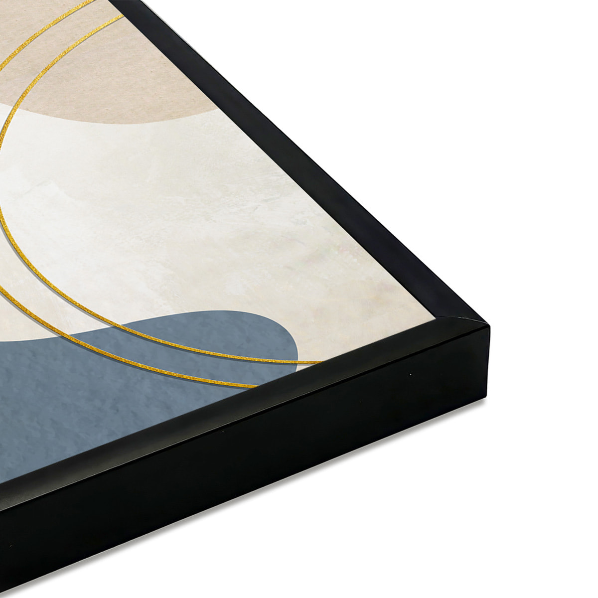 Affiche encadrée abstraction formes organiques Affiche + cadre en métal - Noir