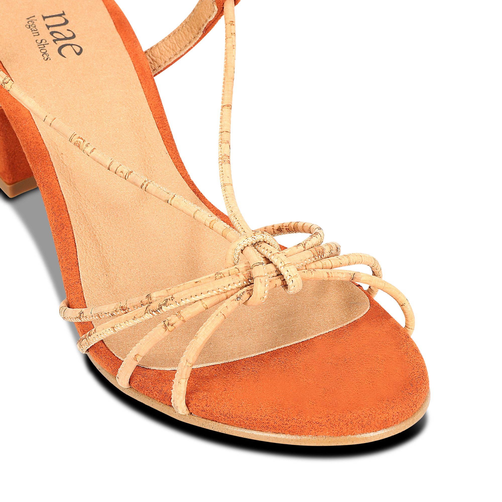 Holly Orange sandalias veganas cordones tobillo tacón -Altura del tacón 5 cm