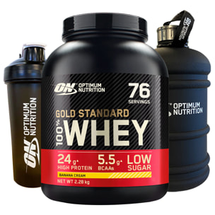 Proteine Isolate in Polvere Crema di Banana 2,28Kg Gold Standard 100% Whey con Aminoacidi + Shaker + Borraccia Grande