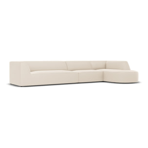 Canapé d'angle droit "Charles" 5 places en velours beige