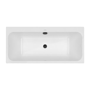 Baignoire droite 150 x 70 VILLEROY & BOCH Architectura + Vidage de baignoire WIRQUIN noir