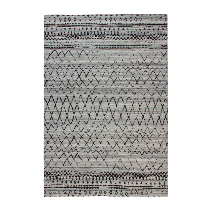 Tappeto Jacquard Phoenix 103 in Lana e Cotone Grigio